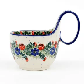 Czerpak ceramiczny 845 0,4l <br> 1535X Czerwony wianuszek